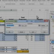 Linear Programming With Spreadsheets MS Excel Part 4