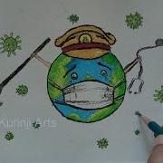 Coronavirus Drawing With Pastel Corona Virus Awareness Safety Poster Drawing Of Covid 19