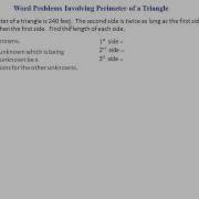 Triangle Perimeter Word Problems Part 1
