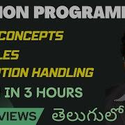 Python OOPs Modules Exception Handling In 3 Hours త ల గ Full Course 2025