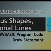 Draw Shapes With Draw Statement Diagonal Lines Graphics In GW BASIC Programing Code Tutorial