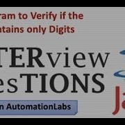 How To Verify If The String Contains Only Digits Java Interview Question