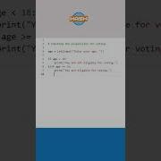 Checking The Age Eligibility For Vote In Election Using If Else In Python Pythonprogram