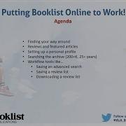 Putting Booklist Online To Work