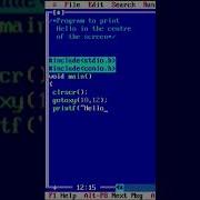 C Program To Print Hello At The Centre Of The Screen Using Gotoxy Function