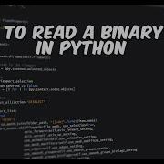 How To Read A Binary Files In Python