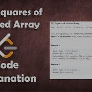 Squares Of A Sorted Array Live Coding With Explanation Leetcode 977