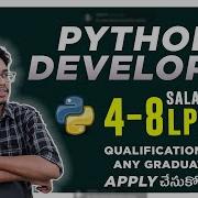 Python Developer Any Graduate 4 8LPA Package Python Freshers Jobs