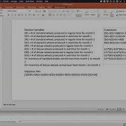 Linear Programming Production Scheduling Solution