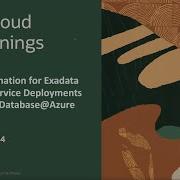 Cloud Automation For Exadata Database Service Deployments With Oracle Database Azure