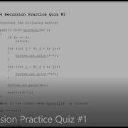 JAVA Lesson 137 APCSA CH 14 Recursion Practice Quiz 1
