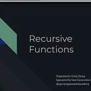 Recursion Pt 1 Intro To Recursive Functions ACSL Topic