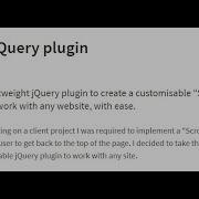 Scroll Up JQuery Plugin JQuery