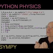 Python Physics Symbolic Lagrangian Solutions Using Sympy