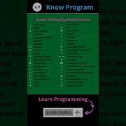 Some Coding Symbols Name Shorts Coding Knowprogram