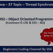 Java Thread Synchronization Synchronized Block Method Static Synchronization CS8392 OOP 37