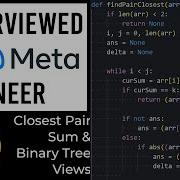 Binary Tree Views Closest Pair Problem Python Mock Interview With A Meta Engineer
