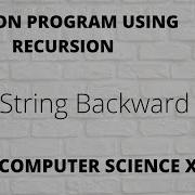 24 Write Python A Recursive Function To Print String Backwards Hindi