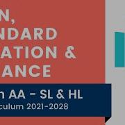 Mean Standard Deviation Variance IB Math AA SL HL