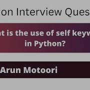What Is The Use Of Self Keyword In Python Python Interview Question 16