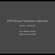 PHP Array Functions 26 Array Unique