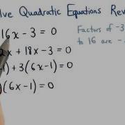 Solving Quadratic Equations Review Visualizing Algebra