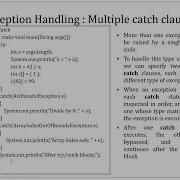 Exception Handling In JAVA