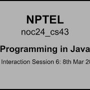Noc24 Cs43 Programming In Java Session 6 Arrays
