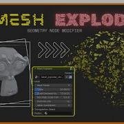 Blender Mesh Exploder Geometry Node Modifier Blender Disintegration Effect Add On