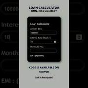 Loan Calculator Using HTML CSS JAVASCRIPT