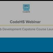 CodeHS Webinar Web Development Course