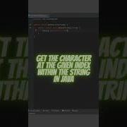 Get The Character At The Given Index Within The String IN JAVA