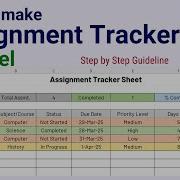 How To Make An Assignment Tracker In Excel