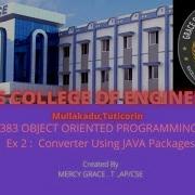 GRACE COE CSE CS 8383 OO PROGRAMMING LAB Ex No 2 Converter Using JAVA Packages