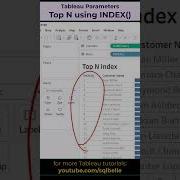Tableau Параметры Top N с использованием INDEX Tablecalculation Tableautotutorial Calculatio