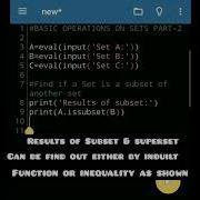 Basic Operations On Sets PART 2 Issubset Issuperset Isdisjoint Python