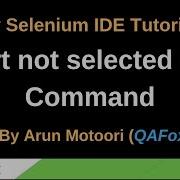 New Selenium IDE Part 34 Assert Not Selected Value Command
