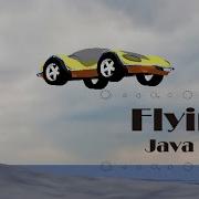 Java 3D Sports Car 4 Flying Over A Terragen Island 空飛ぶ3Dスポーツカー