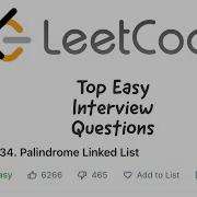 Leetcode Palindrome Linked List