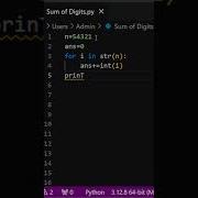 Python For Beginners Sum Of Digits In Python Shorts Short Python Programming