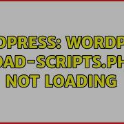 Wordpress Wordpress Load Scripts Php Not Loading