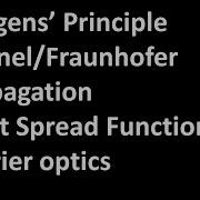 03 Diffraction Integrals Fresnel Fraunhofer Propagation Point Spread Function Fourier Optics