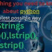 Strip Lstrip Rstrip In Python String Manipulation In Python Python Tutorial For Beginner