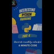 Generate Monthly Calendar Using Python Part 9 Python Calendar 6minutecode