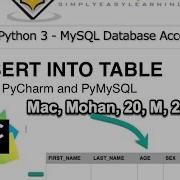04 Python 3 MySQL Database Access Insert Into Table Prt 1 Statically