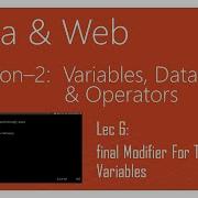 Modifiers In Java Final Modifier For The Local Variables In Java