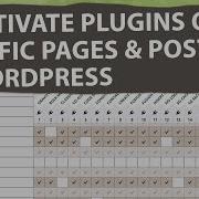 How To Deactivate Plugins On Specific Pages And Posts In WordPress