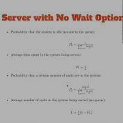Queuing Models Single Server With Constant Service Time And Multiple Server With No Waitlist