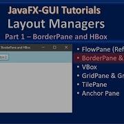 JavaFx Layout Part 1 BorderPane HBox JavaFx GUI Tutorial 008
