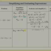 Simplify And Evaluate Algebraic Expressions 2
